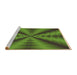 Sideview of Machine Washable Transitional Army Green Rug, wshpat3315brn