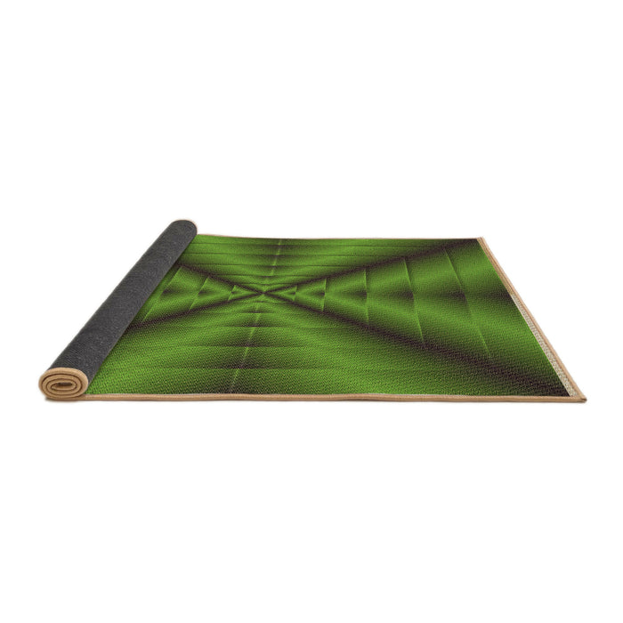 Thickness of Patterned Army Green Rug, pat3315brn
