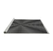 Sideview of Machine Washable Transitional Dark Gray Black Rug, wshpat3315gry