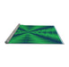 Sideview of Machine Washable Transitional Spring Green Rug, wshpat3315lblu