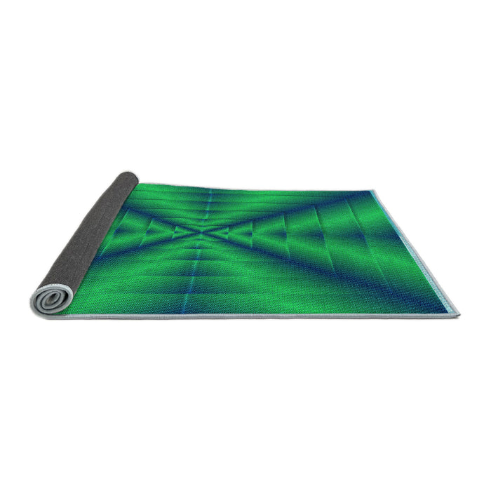 Thickness of Patterned Spring Green Rug, pat3315lblu