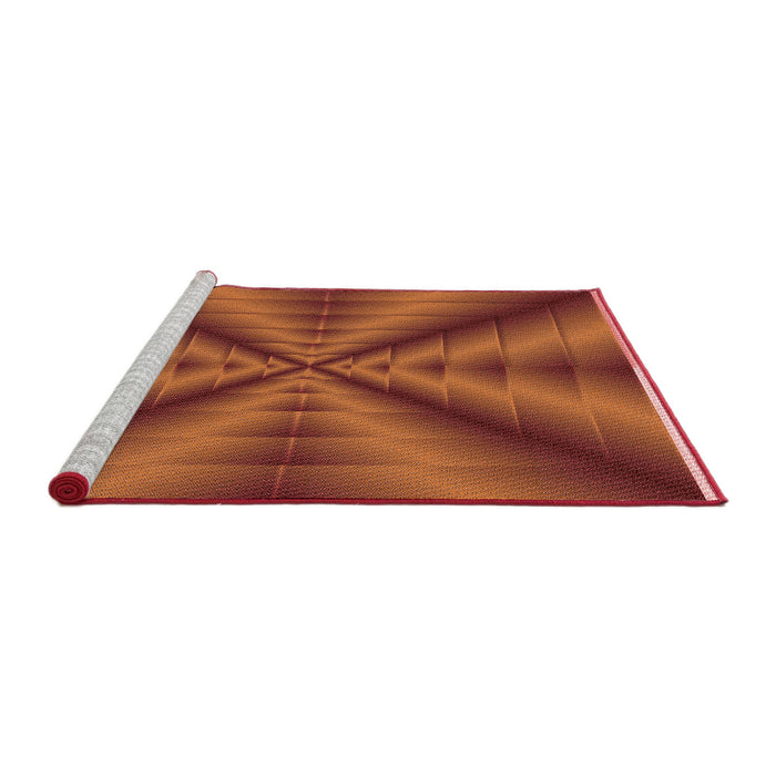 Sideview of Machine Washable Transitional Bright Orange Rug, wshpat3315rd