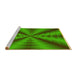 Sideview of Machine Washable Transitional Green Rug, wshpat3315yw