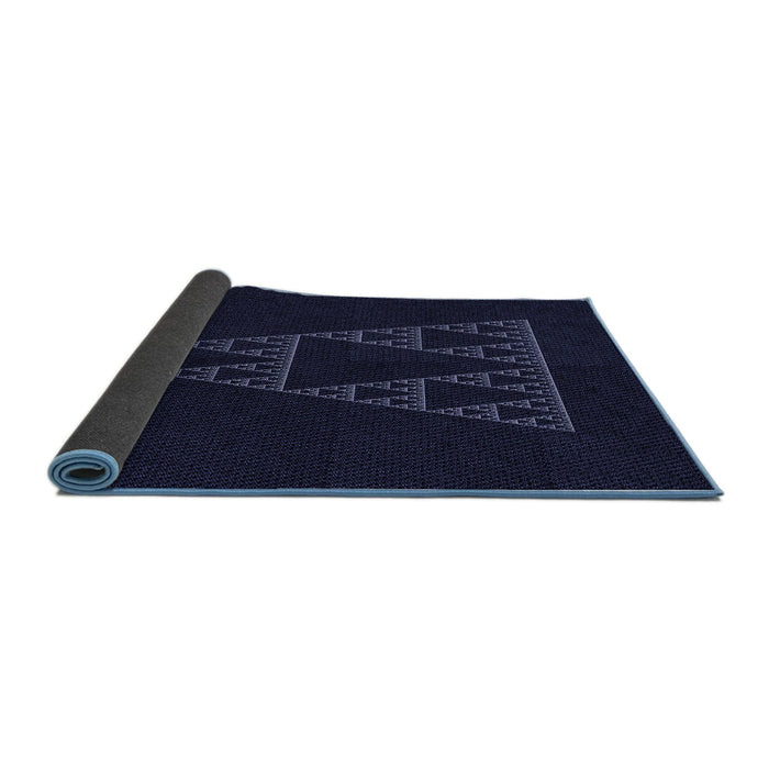 Thickness of Patterned Black Rug, pat3316blu