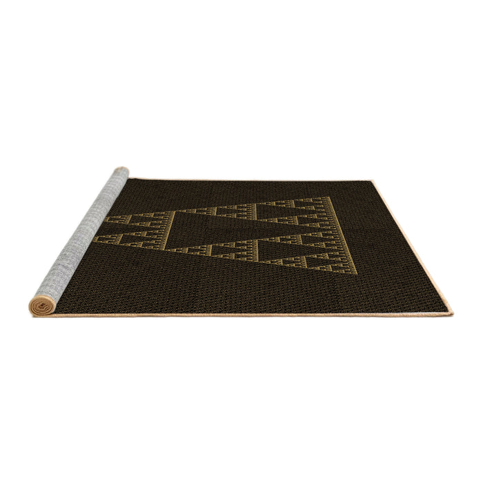 Sideview of Machine Washable Transitional Black Rug, wshpat3316brn