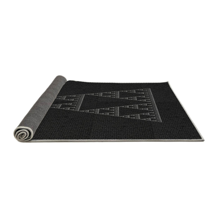 Thickness of Patterned Black Rug, pat3316gry