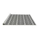 Sideview of Machine Washable Transitional Grey Gray Rug, wshpat3318gry