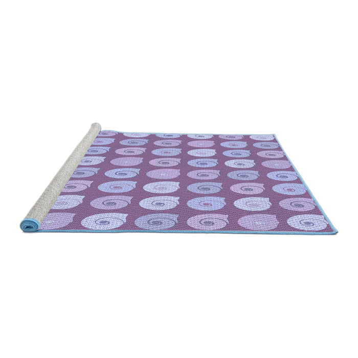 Sideview of Machine Washable Transitional Blue Rug, wshpat3319blu