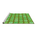 Sideview of Machine Washable Transitional Emerald Green Rug, wshpat3319grn