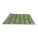 Sideview of Machine Washable Transitional Green Rug, wshpat3319lblu