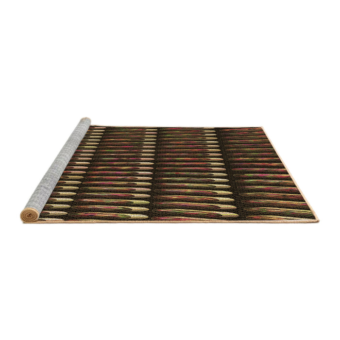 Sideview of Machine Washable Transitional Sienna Brown Rug, wshpat332brn