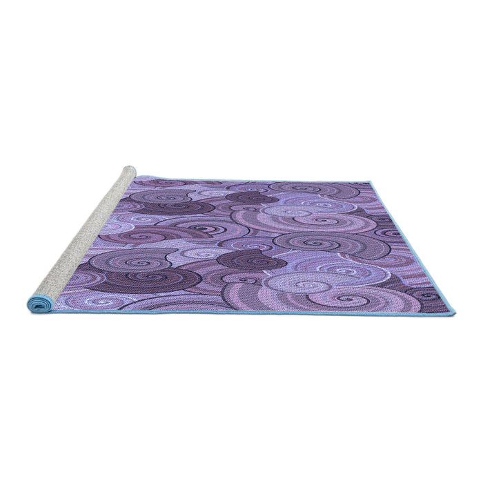 Sideview of Machine Washable Transitional Purple Mimosa Purple Rug, wshpat3320blu