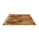 Sideview of Machine Washable Transitional Mahogany Brown Rug, wshpat3320brn