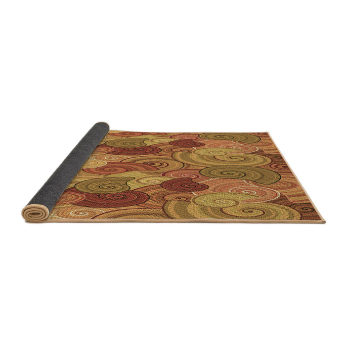 Thickness of Patterned Mahogany Brown Rug, pat3320brn