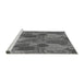 Sideview of Machine Washable Transitional Grey Gray Rug, wshpat3320gry