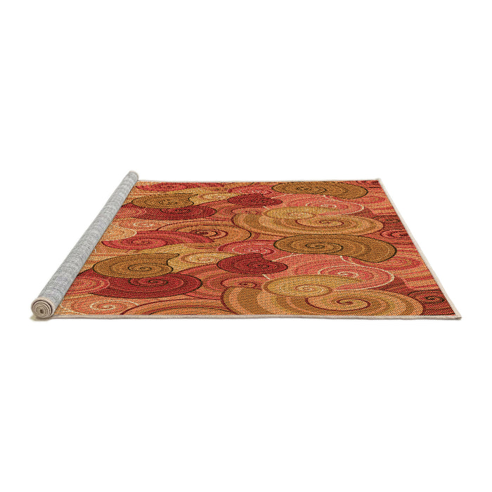 Sideview of Machine Washable Transitional Orange Rug, wshpat3320org