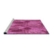 Sideview of Machine Washable Transitional Pink Rug, wshpat3320pur