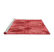 Sideview of Machine Washable Transitional Red Rug, wshpat3320rd