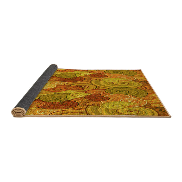 Thickness of Patterned Mahogany Brown Rug, pat3320yw