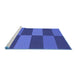 Sideview of Machine Washable Transitional Blue Rug, wshpat3321blu