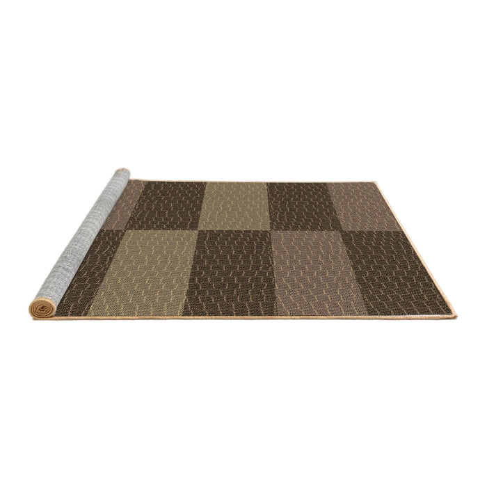Sideview of Machine Washable Transitional Dark Gold Brown Rug, wshpat3321brn