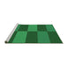 Sideview of Machine Washable Transitional Deep Emerald Green Rug, wshpat3321grn