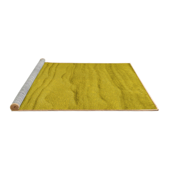 Sideview of Machine Washable Transitional Caramel Brown Rug, wshpat3322yw
