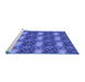 Sideview of Machine Washable Transitional Sky Blue Rug, wshpat3323blu