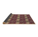 Thickness of Patterned Brown Red Rug, pat3323brn