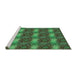 Sideview of Machine Washable Transitional Army Green Rug, wshpat3323grn