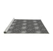 Sideview of Machine Washable Transitional Gunmetal Gray Rug, wshpat3323gry