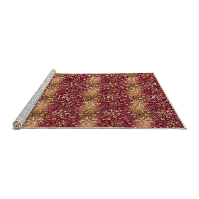 Sideview of Machine Washable Transitional Red Rug, wshpat3323org