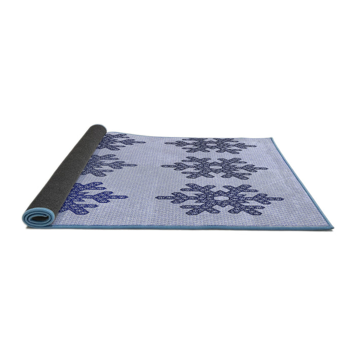 Thickness of Patterned Lavender Blue Rug, pat3324blu