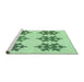 Sideview of Machine Washable Transitional Mint Green Rug, wshpat3324grn