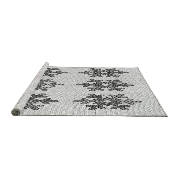 Sideview of Machine Washable Transitional Gray Rug, wshpat3324gry