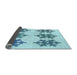 Thickness of Patterned Blue Ivy Blue Rug, pat3324lblu