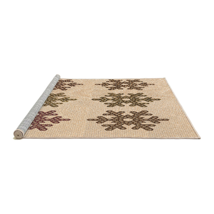 Sideview of Machine Washable Transitional Copper Brown Rug, wshpat3324org