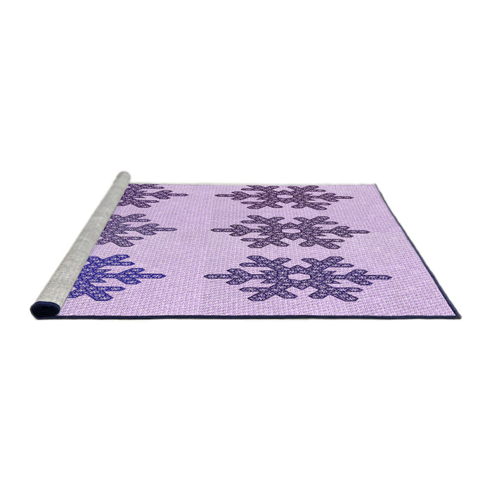 Sideview of Machine Washable Transitional Lilac Purple Rug, wshpat3324pur