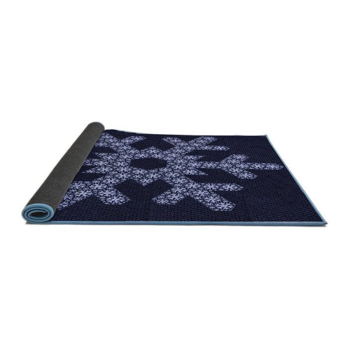 Thickness of Patterned Black Rug, pat3325blu