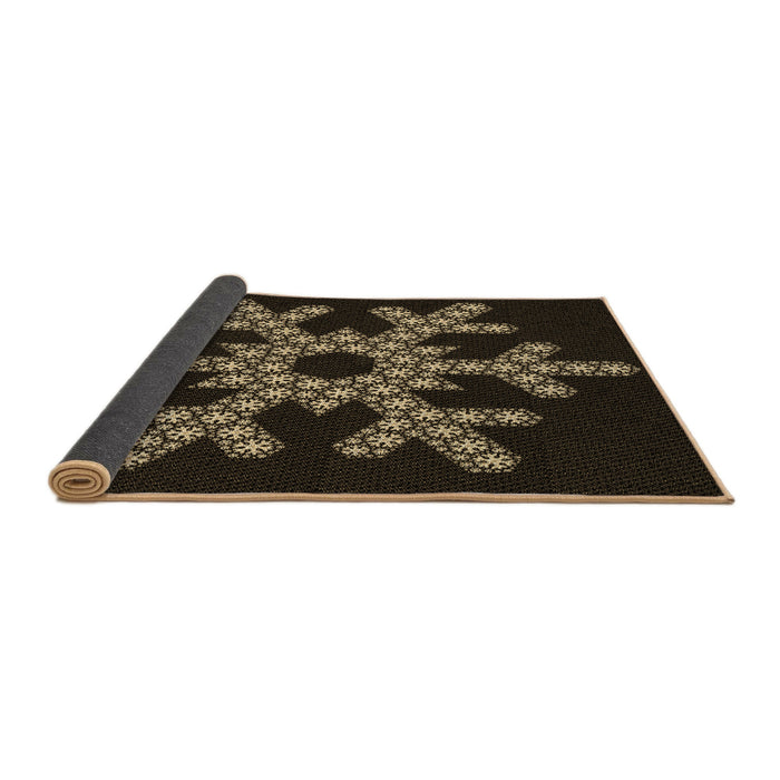 Thickness of Patterned Black Rug, pat3325brn