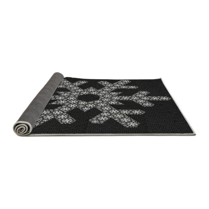 Thickness of Patterned Black Rug, pat3325gry