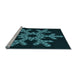 Sideview of Machine Washable Transitional Dark Cyan Green Rug, wshpat3325lblu