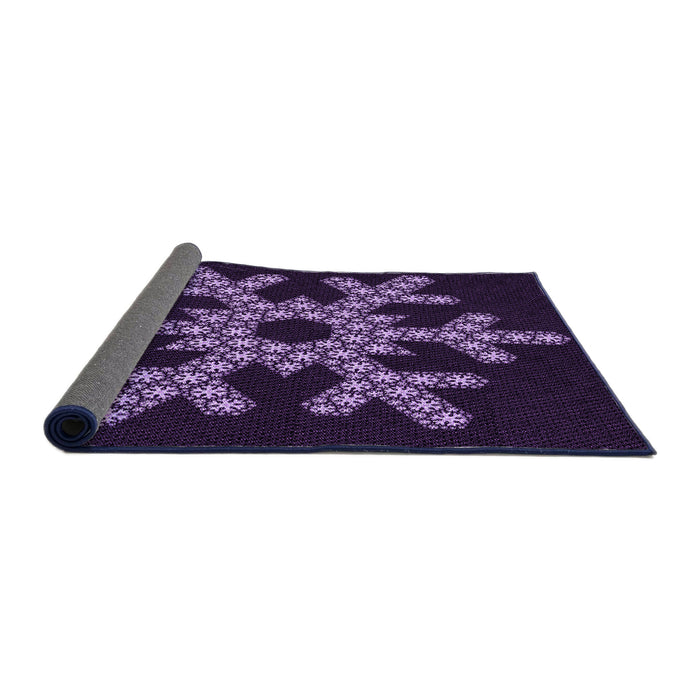 Thickness of Patterned Purple Violet Purple Rug, pat3325pur