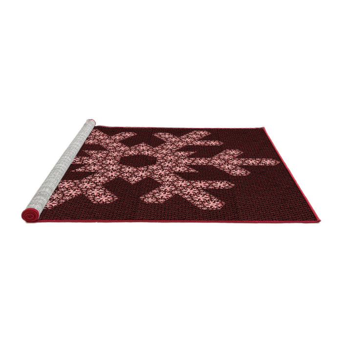 Sideview of Machine Washable Transitional Chocolate Brown Rug, wshpat3325rd