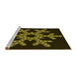 Sideview of Machine Washable Transitional Black Rug, wshpat3325yw