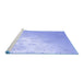 Sideview of Machine Washable Transitional Sky Blue Rug, wshpat3326blu