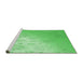 Sideview of Machine Washable Transitional Green Rug, wshpat3326grn