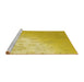 Sideview of Machine Washable Transitional Bold Yellow Rug, wshpat3326yw