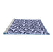 Sideview of Machine Washable Transitional Midnight Blue Rug, wshpat3327blu