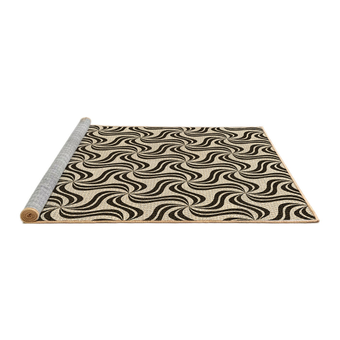 Sideview of Machine Washable Transitional Chocolate Brown Rug, wshpat3327brn